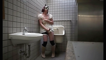 Japanese Crossdresser Ayumi Masturbation Public Toilet 009